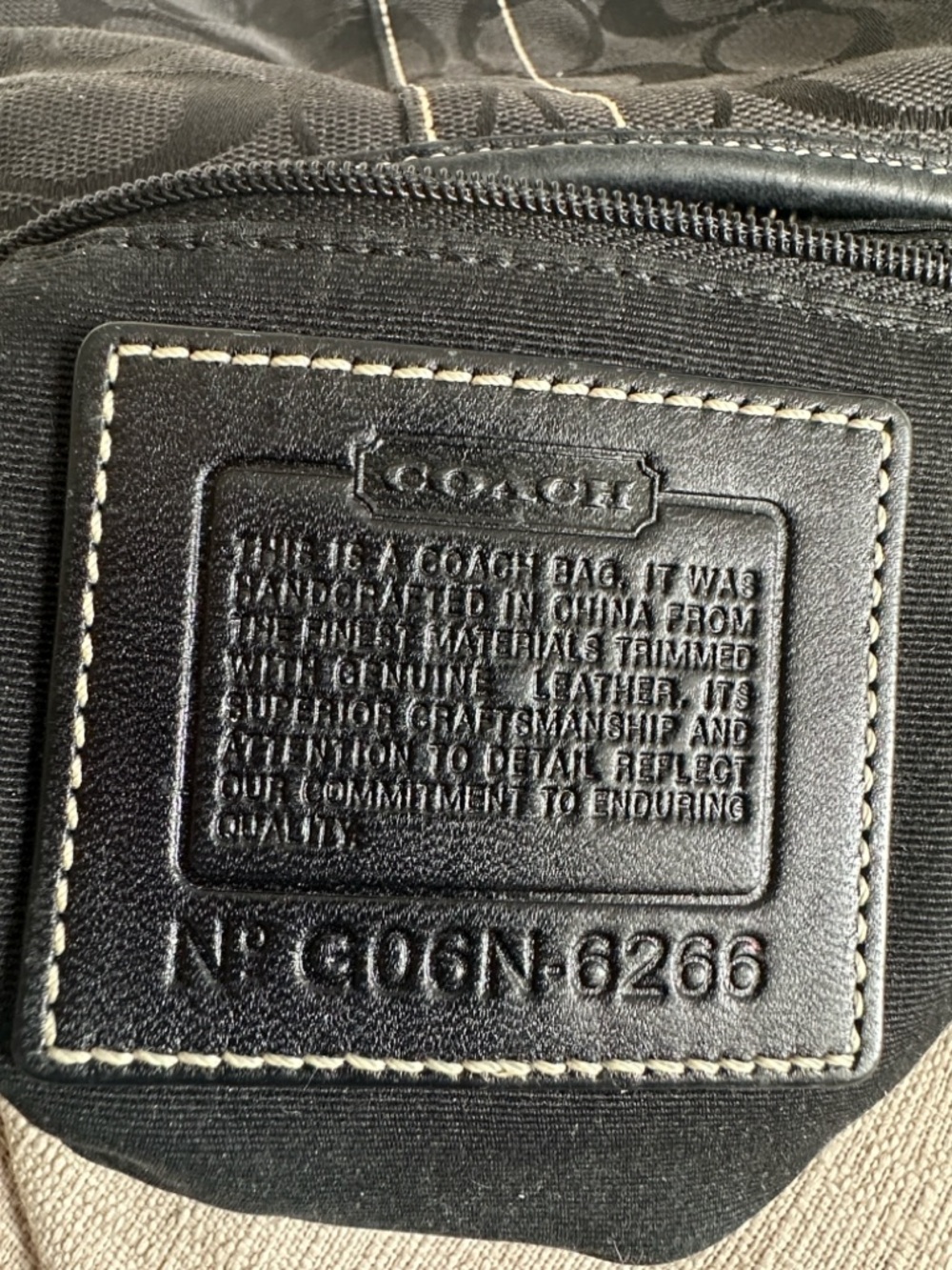 Coach Black Signature Canvas Shoulder Hobo with Leather-Link Strap - Picture 12 of 13